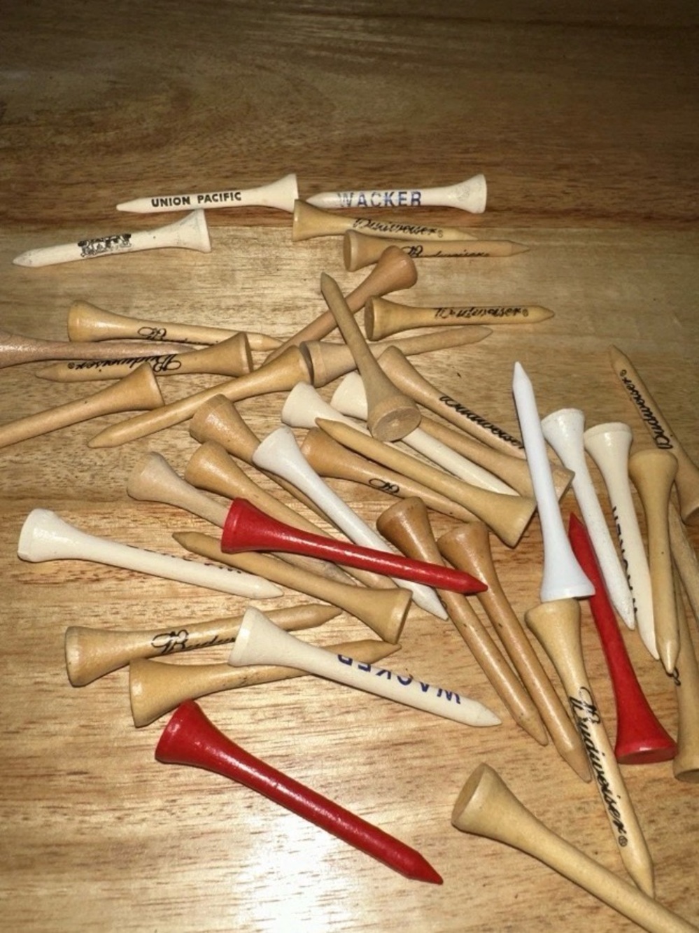 Mixed Wooden Golf Tees - vintage